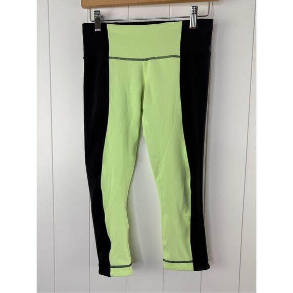 Lululemon Wunder Under Crop *Bonded Stripe Black / Faded Zap / Black 6 - Picture 4 of 10